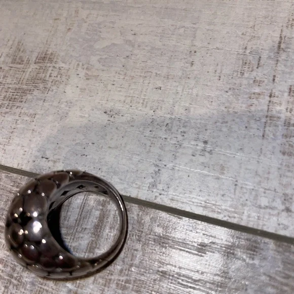Taylor & Tessier Aspen Silver Textured Dome Top Ring